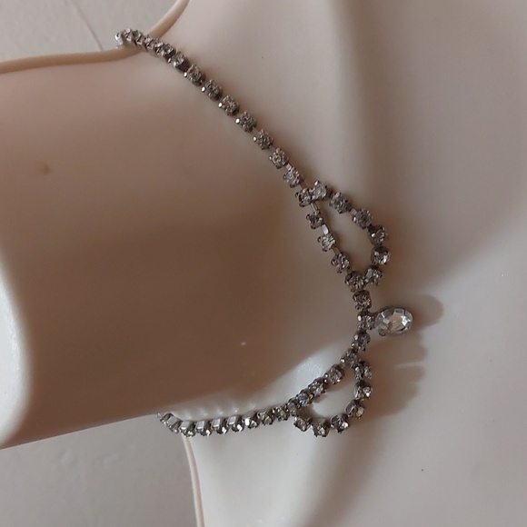 Classy Vintage Rhinestone Choker Necklace Gala Special Occasion Prom Bedazzled - Picture 4 of 4